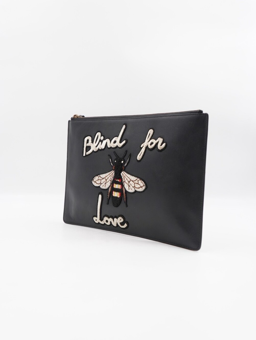CP53 💟 Gucci Leather "Blind for Love" Bee Pouch - Picture 5 of 13